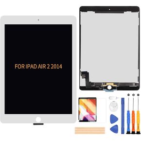 A-MIND for iPad Air 2 9.7" A1566 A1567 2014 2nd Gen LCD Display Touch Screen Digitizer Replacement Assembly Tablet Front Panel & LCD Screen Repair,with Tool Set + Screen Protector (White) in Kuwait
