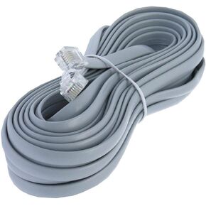 14ft Heavy Duty RJ12 Silver Satin 6 Conductor 6P/6C Reverse Wired Telephone Line Cord by Corpco in Saudi Arabia