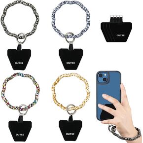 OUTXE Phone Wrist Strap - 8 × Phone Tether Tabs, 4 × Silicone Phone Wrist Lanyard, Women Phone Wristlet Strap Compatible with All Smartphone in Saudi Arabia