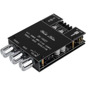 ZK-1002T RPO 2.0 Channel Bluetooth 5.0 Amplifier Board 200W AMP | HiFi Subwoofer Audio AMPs with Treble and Bass, BT USB and AUX Inputs, DC 12-24V 2.0 Channel Stereo AMP Module for DIY in Saudi Arabia