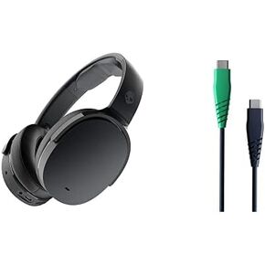 Skullcandy Hesh ANC Wireless Noise Cancelling Over-Ear Headphone - Mod White with Line Round Charging Cable, USB-C to USB-C - Dark Blue/Green, 4ft in Kuwait