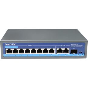 QINIYEK 8 منافذ جيجابت إيثرنت PoE غير مُدارة، مع 8 منافذ PoE+ @120 وات، التوصيل والتشغيل، سطح المكتب أو الحائط، مع متوافق مع 802.3af/at in Kuwait