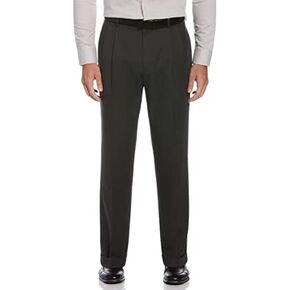 Perry Ellis Men's Classic Fit Non-Iron Double Pleat Dress Pant