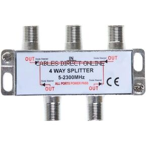 Cables Direct Online 2 Way Bi-Directional 5-2300 MHz Indoor and Outdoor Waterproof Coaxial Antenna Splitter for RG6 RG59 Coax Cable Satellite HDTV (2 Ports) in Saudi Arabia