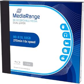 أقراص MediaRange BD-R DL الفارغة (سرعة 6X، علبة مجوهرات سعة 50 جيجابايت، حزمة من 1) in Kuwait