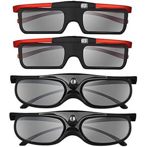 BOBLOV DLP Link 3D Glasses Active 4Pcs Family Pack 3D Shutter Eyewear for Adults and Kids for All 3D DLP Projectors Can't Compatible with Epson, Sony Projectors in Saudi Arabia