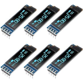 JUZITAO 6PCS I2C Display Module 0.91 Inch I2C OLED Display Module Blue I2C OLED Screen Driver DC 3.3V~5V(Blue Display Color) in Saudi Arabia
