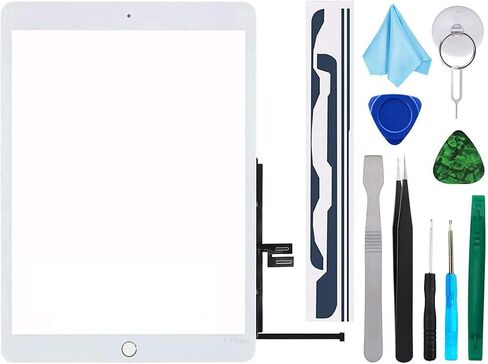 Touch Screen Replacement for iPad 7th 8th Generation Digitizer 10.2", Only for 7th 8th Gen A2197 A2198 A2200,A2270, A2428, A2429, A2430 with Home Button & Tool Repair Kit - White/Silver in Kuwait