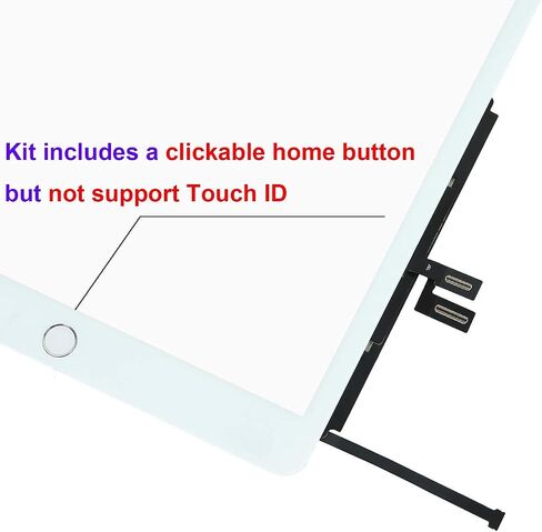 Touch Screen Replacement for iPad 7th 8th Generation Digitizer 10.2", Only for 7th 8th Gen A2197 A2198 A2200,A2270, A2428, A2429, A2430 with Home Button & Tool Repair Kit - White/Silver in Kuwait