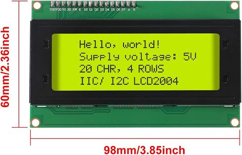 4 قطع إلكترونيات LCD2004 وحدة عرض شاشة LCD2004 2004 2004 20×4 5 فولت شخصية أصفر أخضر اللون شاشة LCD عرض مع وحدة محول واجهة تسلسلي IIC I2C in Kuwait