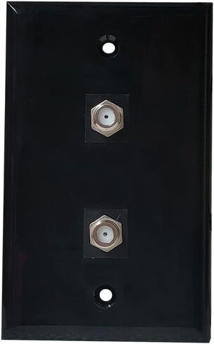 1 Port Coax Cable Wall Plate Glossy Black - Single Gang TV Coax F-Type Outlet Cover Plate for Coaxial Cable in Kuwait