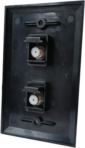 1 Port Coax Cable Wall Plate Glossy Black - Single Gang TV Coax F-Type Outlet Cover Plate for Coaxial Cable in Kuwait