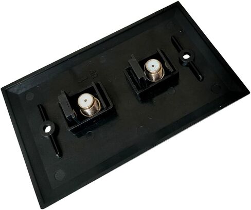 1 Port Coax Cable Wall Plate Glossy Black - Single Gang TV Coax F-Type Outlet Cover Plate for Coaxial Cable in Kuwait