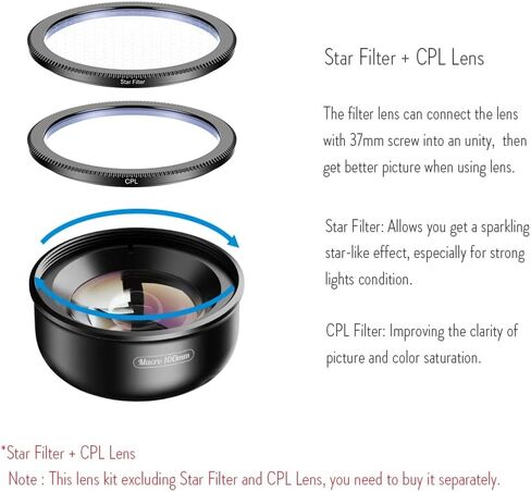 Phone Camera Lens, Macro Lens for iPhone, Macro Photography Lens for Smartphone, Samsung, Galaxy, Oneplus, Android Phone, Cell Phone Macro Lens Attachment in Saudi Arabia