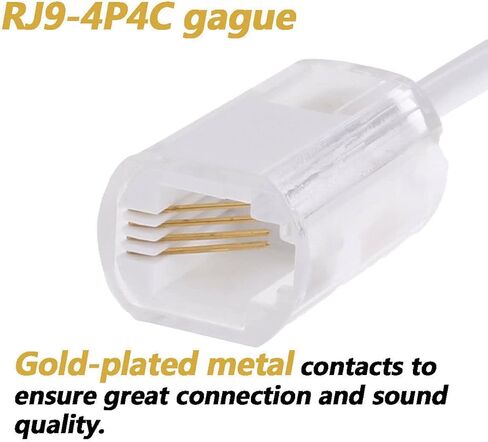 1 × سلك هاتف لفك تشابك الشعر، كابل سماعة هاتف مضاد للتشابك، سلك دوار للخط الأرضي 360 درجة، شفاف in Saudi Arabia