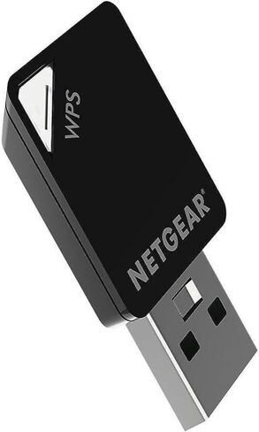 نيت جير محول ميني USB واي فاي A6100-100PES AC600 802.11ac ثنائي النطاق (150/433 ميجابت في الثانية)، اسود in Saudi Arabia