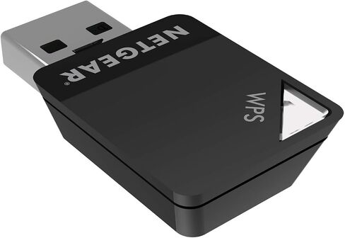 نيت جير محول ميني USB واي فاي A6100-100PES AC600 802.11ac ثنائي النطاق (150/433 ميجابت في الثانية)، اسود in Saudi Arabia