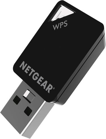 نيت جير محول ميني USB واي فاي A6100-100PES AC600 802.11ac ثنائي النطاق (150/433 ميجابت في الثانية)، اسود in Saudi Arabia