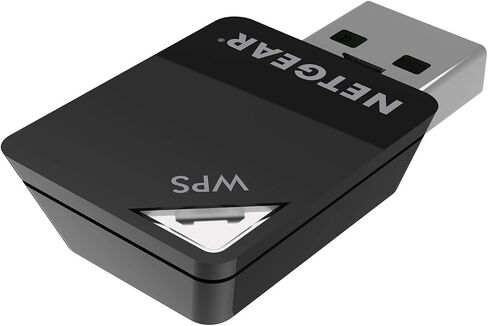 نيت جير محول ميني USB واي فاي A6100-100PES AC600 802.11ac ثنائي النطاق (150/433 ميجابت في الثانية)، اسود in Saudi Arabia
