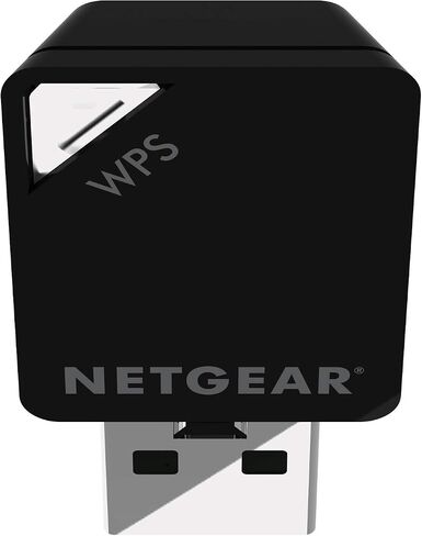 نيت جير محول ميني USB واي فاي A6100-100PES AC600 802.11ac ثنائي النطاق (150/433 ميجابت في الثانية)، اسود in Saudi Arabia