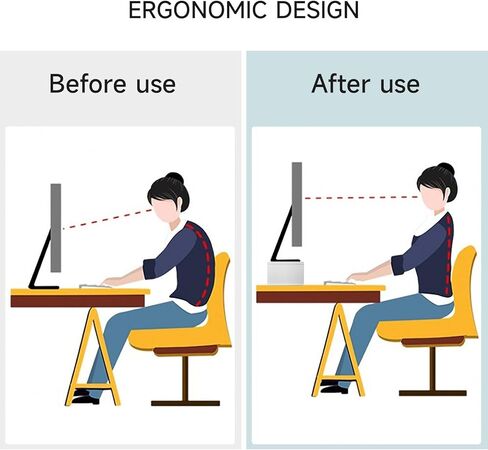 Zucabape Monitor Stand White, Wood Computer Monitor Riser,2 Tiers Desktop Stands 16.5 Inch Multifunctional Desk Storage Organizer for Laptop/Printer/PC/Notebook/keyboard Home Office in Kuwait