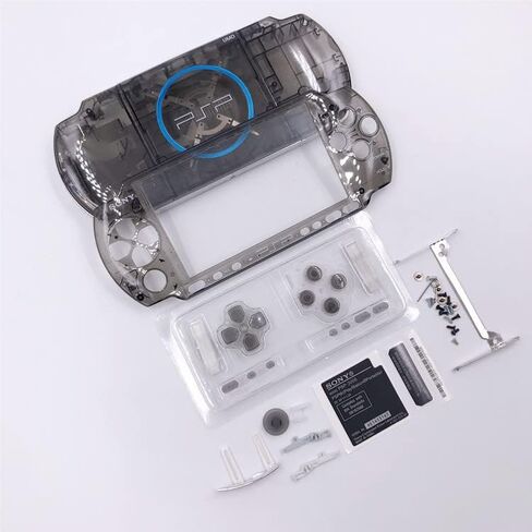 New Replacement PSP 3000 Full Housing Shell Cover with Buttons Screws Set -Clear Black. in Kuwait