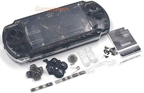 New Replacement PSP 3000 Full Housing Shell Cover with Buttons Screws Set -Clear Black. in Kuwait