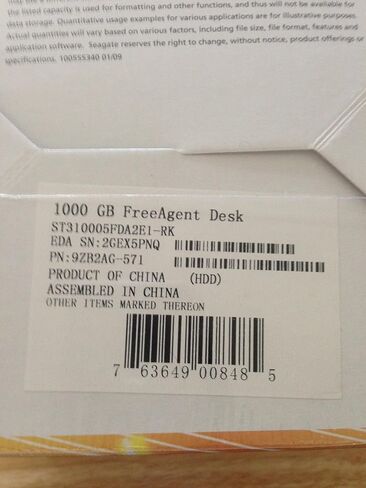 Seagate FreeAgent Desk 1 TB USB 2.0 Desktop External Hard Drive ST310005FDA2E1-RK (Silver) in Saudi Arabia