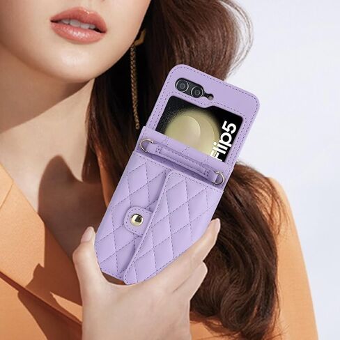 XIZYO for Samsung Galaxy Z Flip 5 Case, Samsung Z Flip 5 Case with Ring Cute Aesthetic Leather Case for Women Men Diamond-Shaped Pattern Shockproof Protective Bumper Cover, White in Kuwait