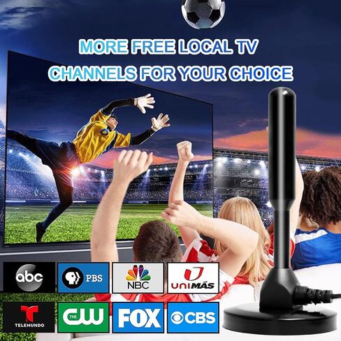 هوائي تلفزيون ZETECH للتلفزيون الذكي بدون كابل هوائي رقمي مضخم للتلفزيون داخلي وخارجي طويل المدى مع مضخم إشارة كبل محوري بطول 16.5 قدم لعصا تلفزيون النار جميع أجهزة التلفزيون in Saudi Arabia