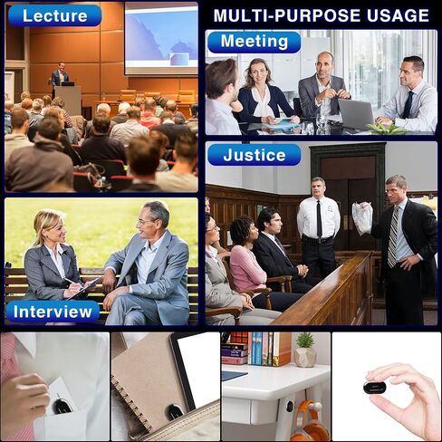 32GB Digital Voice Recorder Voice Activated Recorder with Playback, 100 Hours Battery Time 384 Hours Recording Capacity, Small Tape Recorder for Lectures, Meetings, Interviews in Saudi Arabia