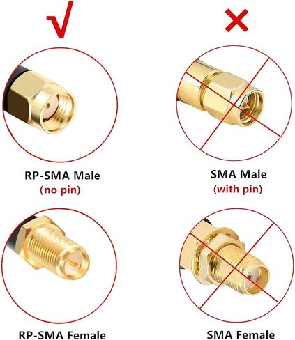 XRDS 25ft RP-SMA Male to RP-SMA Female Coax Cable - WiFi Antenna Extension for Router & Network Card Adapter in Kuwait