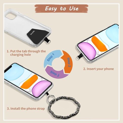 OUTXE Phone Wrist Strap - 8 × Phone Tether Tabs, 4 × Silicone Phone Wrist Lanyard, Women Phone Wristlet Strap Compatible with All Smartphone in Saudi Arabia