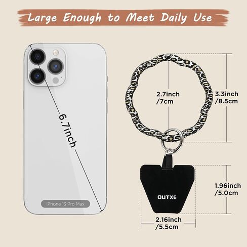 OUTXE Phone Wrist Strap - 8 × Phone Tether Tabs, 4 × Silicone Phone Wrist Lanyard, Women Phone Wristlet Strap Compatible with All Smartphone in Saudi Arabia