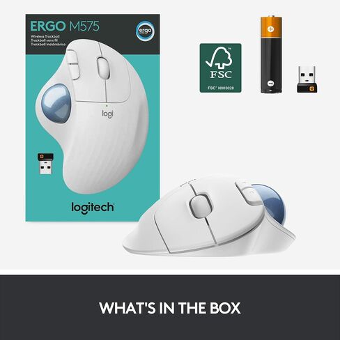 لوجيتك Ergo M575 ماوس كرة التتبع اللاسلكي للأعمال - جرافيت | تحكم سهل بالإبهام، تصميم مريح، Logi Bolt مؤمن، بلوتوث، معتمد عالميًا، متوافق مع Windows Mac Chrome Linux in Kuwait