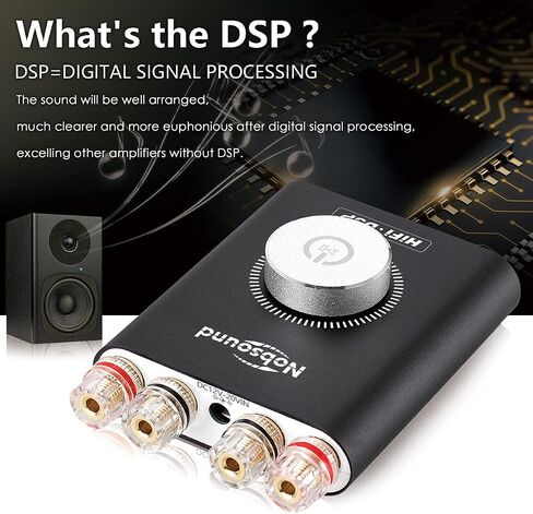 Nobsound NS-20G 200W Mini Bluetooth 5.0 Power Amplifier 2.0 Channel Wireless Receiver Hi-Fi DSP Stereo Headphone Audio Amp LED Display (Black) in Saudi Arabia
