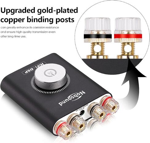 Nobsound NS-20G 200W Mini Bluetooth 5.0 Power Amplifier 2.0 Channel Wireless Receiver Hi-Fi DSP Stereo Headphone Audio Amp LED Display (Black) in Saudi Arabia