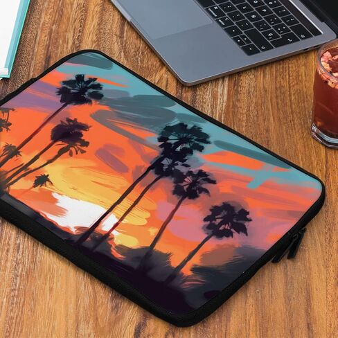 حافظة لجهاز Mac Book Pro مقاس 16 بوصة بتصميم غروب الشمس - حافظة كمبيوتر محمول على شكل شجرة النخيل - حافظة لجهاز Mac Book بتصميم لطيف in Kuwait