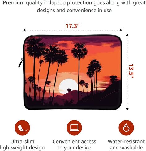 حافظة Sunset Lover Mac Book Pro مقاس 16 بوصة - حافظة كمبيوتر محمول بتصميم الشاطئ - حافظة كمبيوتر محمول توضيحية لـ Mac in Kuwait