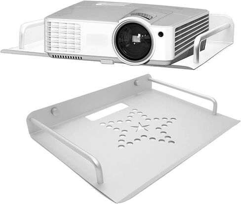 2-Be-Best Small Wall Shelf, Floating Shelf Heat Dissipation Design Mini Projector Wall Mount for Wall 90° Foldable 8.8lbs Load Used for Projector, Router, Artwork, Media Boxes, Game Consoles (Sliver) in Saudi Arabia