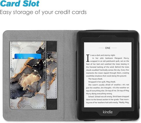 Fintie Stand Case for 6" Kindle Paperwhite 10th Gen 2018, Vintage Brown | Foldable Kickstand PU Leather Cover, Card Slot &Hand Strap, Auto Sleep/Wake,Also fit All Paperwhite Generations Prior to 2018 in Kuwait