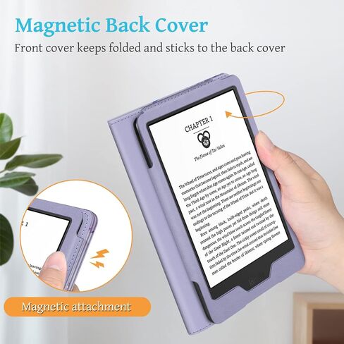 حافظة Fintie لجهاز Kindle الجديد مقاس 6 بوصات (إصدار 2022) - غطاء من جلد البولي يوريثان مع فتحة للبطاقة وحزام يد لجهاز Kindle 2022 الجيل الحادي عشر رقم الموديل C2V2L3 (غير مناسب للورق الأبيض أو الواحة)، رخام أرجواني in Kuwait