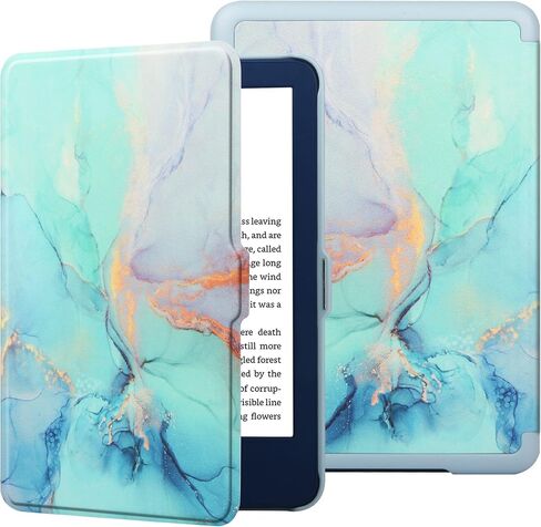 حافظة HGWALP لإصدار Kindle 11th Generation 2022 الجديد كليًا مقاس 6 بوصات فقط، غطاء جلد PU فائق النحافة مع خاصية النوم والاستيقاظ التلقائي، حافظة واقية لجهاز Kindle 2022-رخام أزرق in Kuwait