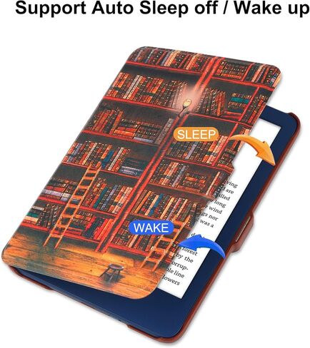 حافظة HGWALP لإصدار Kindle 11th Generation 2022 الجديد كليًا مقاس 6 بوصات فقط، غطاء جلد PU فائق النحافة مع خاصية النوم والاستيقاظ التلقائي، حافظة واقية لجهاز Kindle 2022-رخام أزرق in Kuwait
