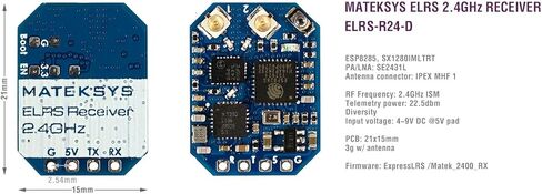 Matek Systems 2.4 جيجا هرتز ExpressLRS ELRS ELRS-R24-D مستقبل Rx يدعم بروتوكول CRSF لألياف الكربون الدقيقة طويلة المدى FPV Racing Quadcopter Quad Frame Kit RC Drone Frame Rekon 3 in Kuwait