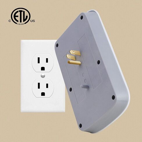 موسع oviitech 6 منافذ مع 4 منافذ شحن USB (إجمالي 4.2 أمبير)، مقابس منافذ تثبيت على الحائط 900 جول، واقي من ارتفاع التيار الكهربائي وحامل هاتف علوي، مدرج في قائمة ETL، أبيض. in Kuwait