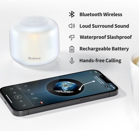 Bobtot Portable Bluetooth Speakers with Strap Easy to Carry, Wireless Waterproof Mini Speaker with Loud Stereo Sound,15 Hours Playtime, Rechargeable Battery, Built-In Microphone, Pink in Saudi Arabia