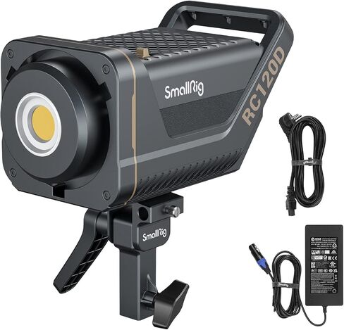 SmallRig RC 120B 120W COB LED Video Light, 2700K-6500K, 4,450Lux@1m and SmallGoGo App Control, TLCI 96+ CRI 95+, 9 Lighting Effects, Support AC Adapter and 14.4V/26V V-Mount Battery- 4207 in Kuwait