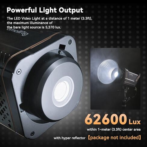 SmallRig RC 120B 120W COB LED Video Light, 2700K-6500K, 4,450Lux@1m and SmallGoGo App Control, TLCI 96+ CRI 95+, 9 Lighting Effects, Support AC Adapter and 14.4V/26V V-Mount Battery- 4207 in Kuwait