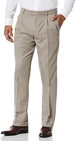 Perry Ellis Men's Classic Fit Non-Iron Double Pleat Dress Pant in Saudi Arabia